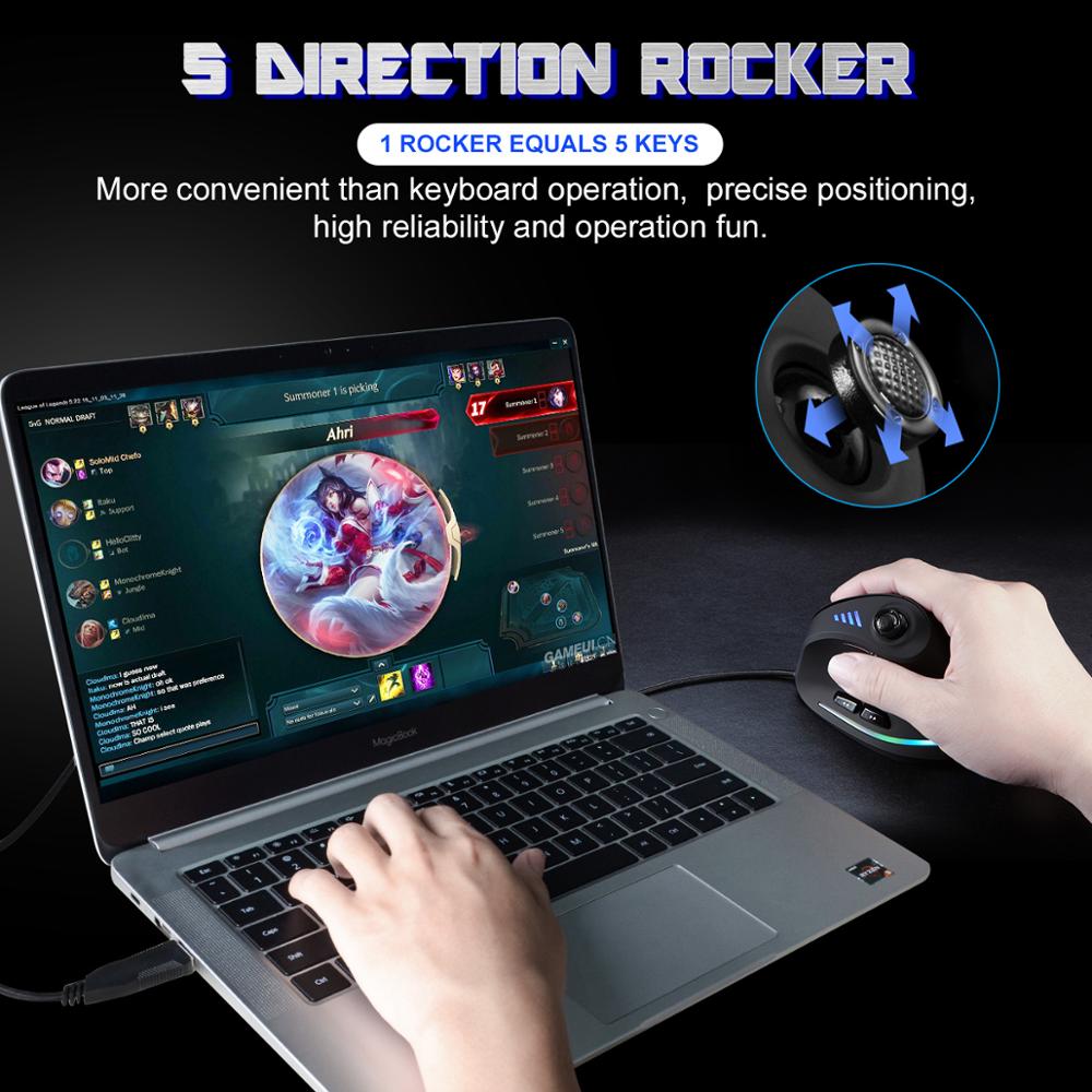 Vertical RGB Gaming Mouse with 11 Programmable Buttons by HitMyNeed