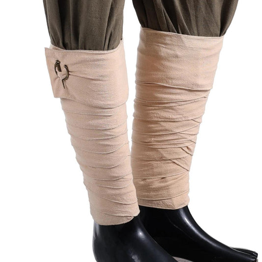 Viking Leg Wraps with Clasps for Men's Cosplay beige by HitMyNeed
