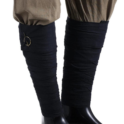 Viking Leg Wraps with Clasps for Men's Cosplay black by HitMyNeed
