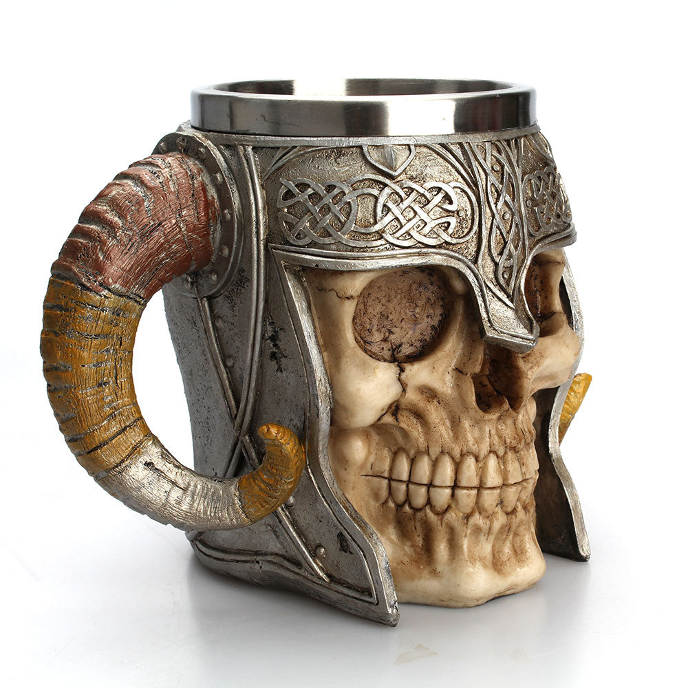 Viking Skull Stainless Steel Coffee Mug 500ml by HitMyNeed