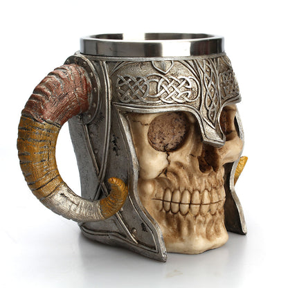 Viking Skull Stainless Steel Coffee Mug 500ml by HitMyNeed