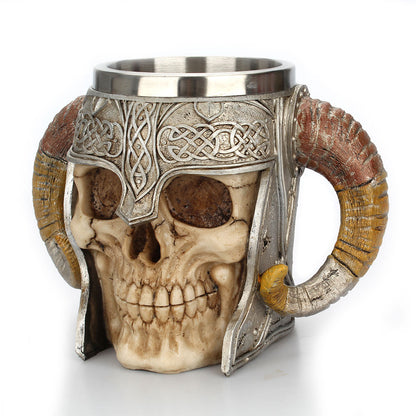 Viking Skull Stainless Steel Coffee Mug 500ml by HitMyNeed