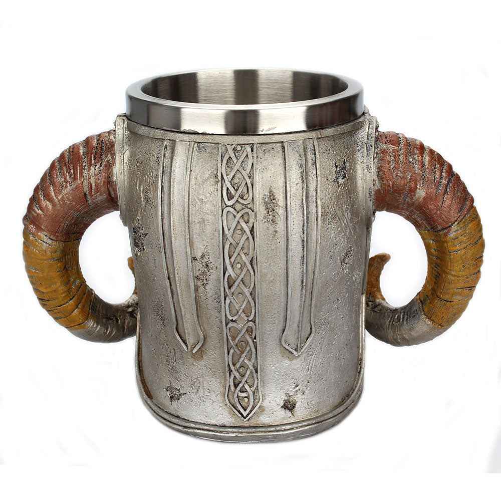 Viking Skull Stainless Steel Coffee Mug 500ml by HitMyNeed