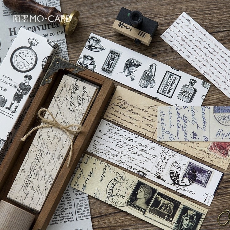 Vintage Bookmark Set, Retro Paper Cards (30 Pack) by HitMyNeed