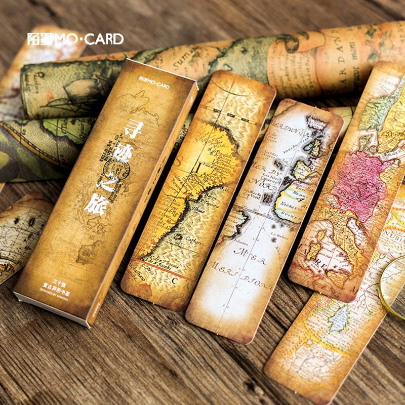 Vintage Bookmark Set, Retro Paper Cards (30 Pack) by HitMyNeed