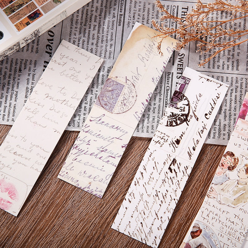 Vintage Bookmark Set, Retro Paper Cards (30 Pack) by HitMyNeed