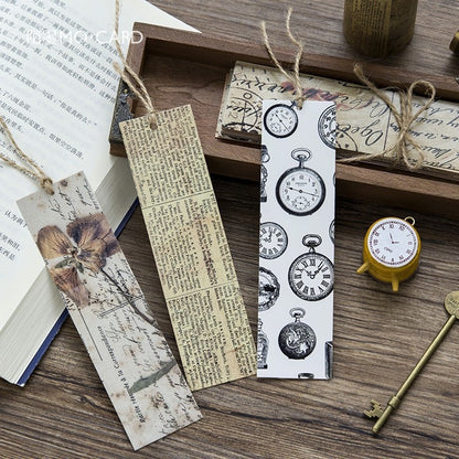Vintage Bookmark Set, Retro Paper Cards (30 Pack) by HitMyNeed