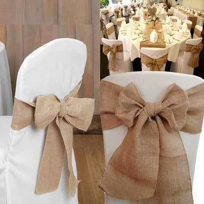 Vintage Burlap Chair Sashes Set of 10 by HitMyNeed