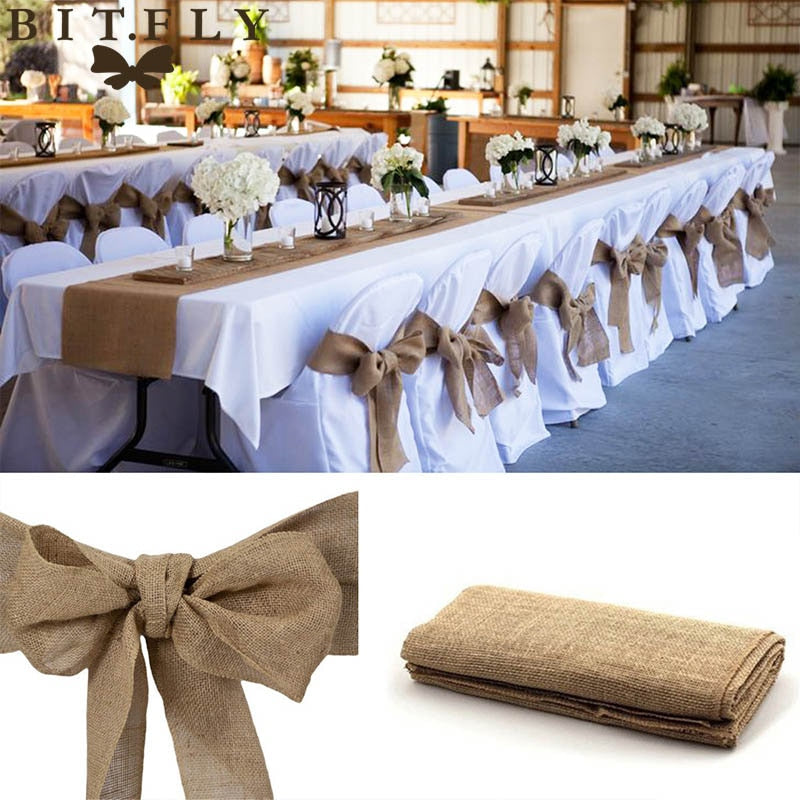 Vintage Burlap Chair Sashes Set of 10 by HitMyNeed