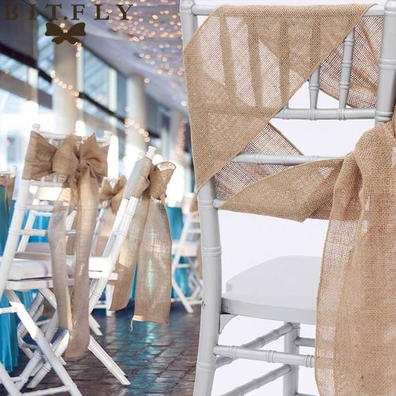 Vintage Burlap Chair Sashes Set of 10 by HitMyNeed