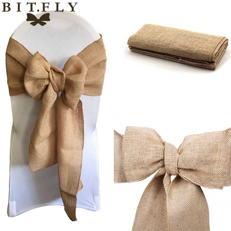 Vintage Burlap Chair Sashes Set of 10 by HitMyNeed
