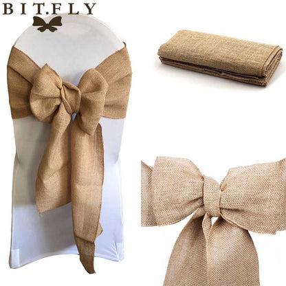Vintage Burlap Chair Sashes Set of 10 by HitMyNeed