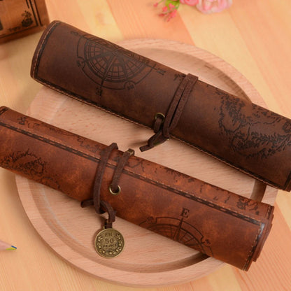 Vintage Canvas Roll Pencil Case with Large Capacity by HitMyNeed