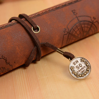 Vintage Canvas Roll Pencil Case with Large Capacity by HitMyNeed