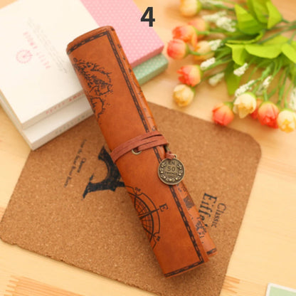 Vintage Canvas Roll Pencil Case with Large Capacity s20501-4 by HitMyNeed