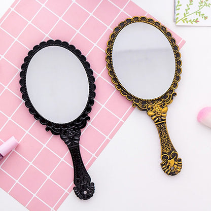 Vintage Hand Held Makeup Mirror with Handle by HitMyNeed
