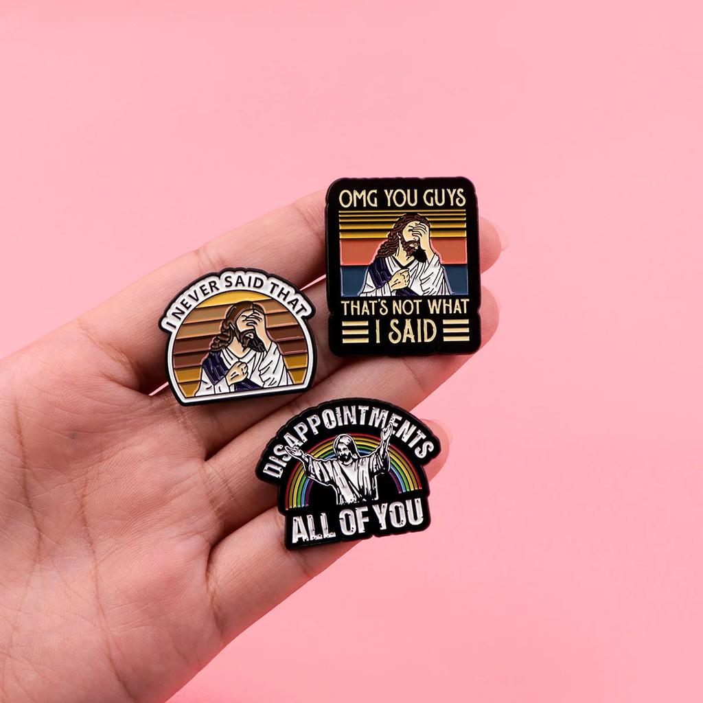 Vintage I Never Said That Jesus Enamel Lapel Pin by HitMyNeed