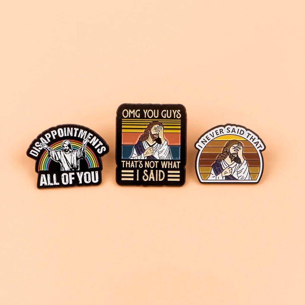 Vintage I Never Said That Jesus Enamel Lapel Pin by HitMyNeed