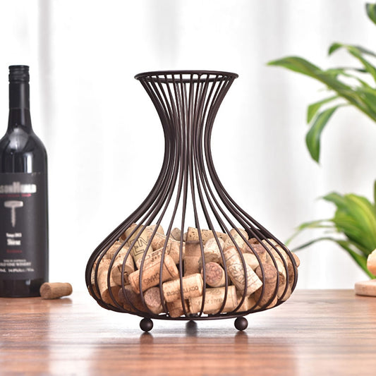 Vintage Iron Wine Cork Collector Vase by HitMyNeed