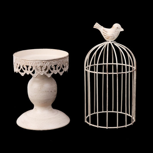 Vintage Ivory Birdcage Candle Holder Decor by HitMyNeed