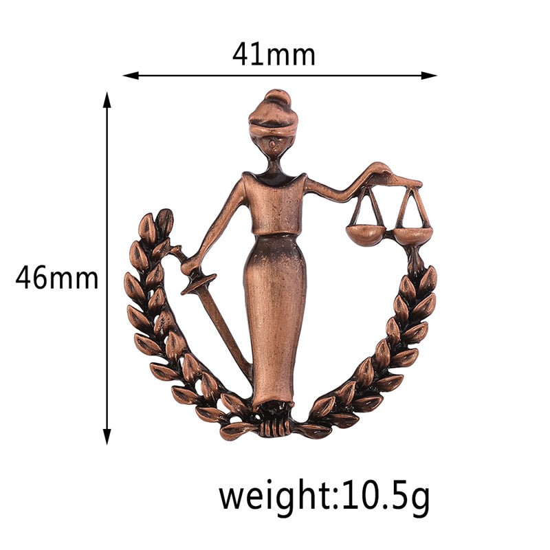 Vintage Lady Justice Lawyer Brooch Pin by HitMyNeed