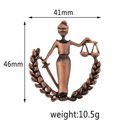 Vintage Lady Justice Lawyer Brooch Pin by HitMyNeed