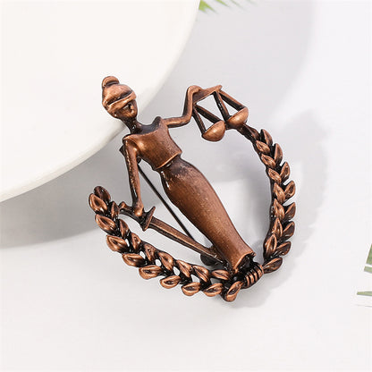 Vintage Lady Justice Lawyer Brooch Pin by HitMyNeed