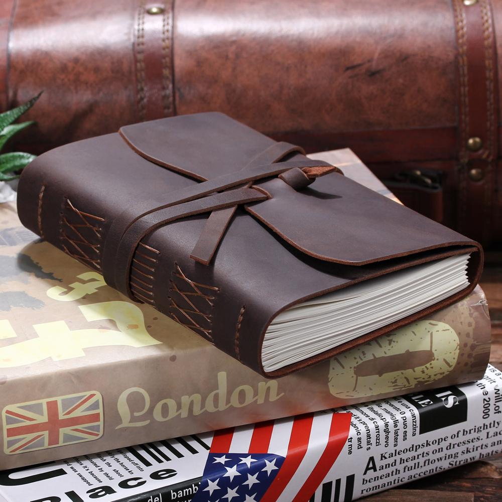 Vintage Leather Journal Notebook, Unlined, 320 Pages by HitMyNeed