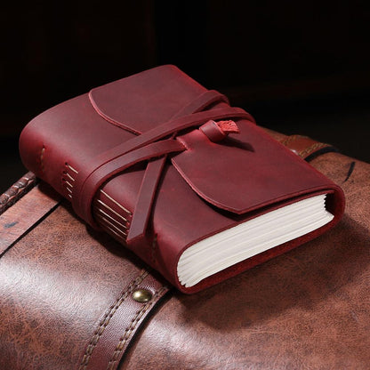 Vintage Leather Journal Notebook, Unlined, 320 Pages by HitMyNeed