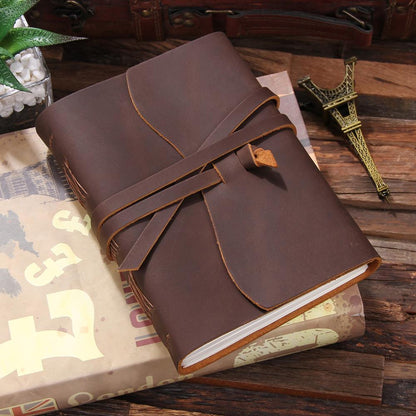 Vintage Leather Journal Notebook, Unlined, 320 Pages brown pocket-5-2x4-inch by HitMyNeed