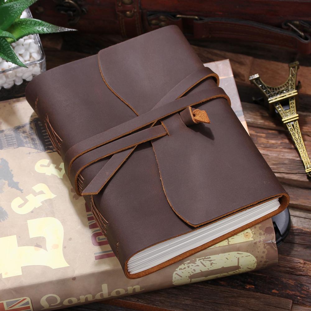 Vintage Leather Journal Notebook, Unlined, 320 Pages coffee medium-7x5-inch by HitMyNeed