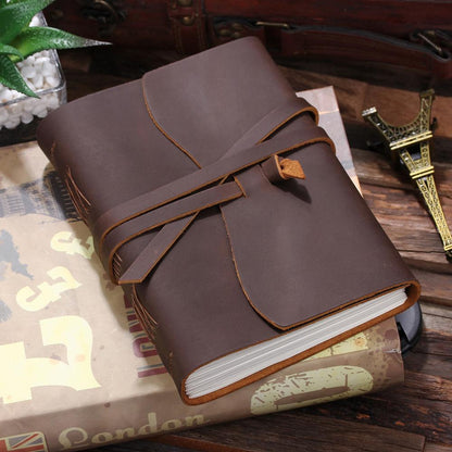 Vintage Leather Journal Notebook, Unlined, 320 Pages coffee medium-7x5-inch by HitMyNeed