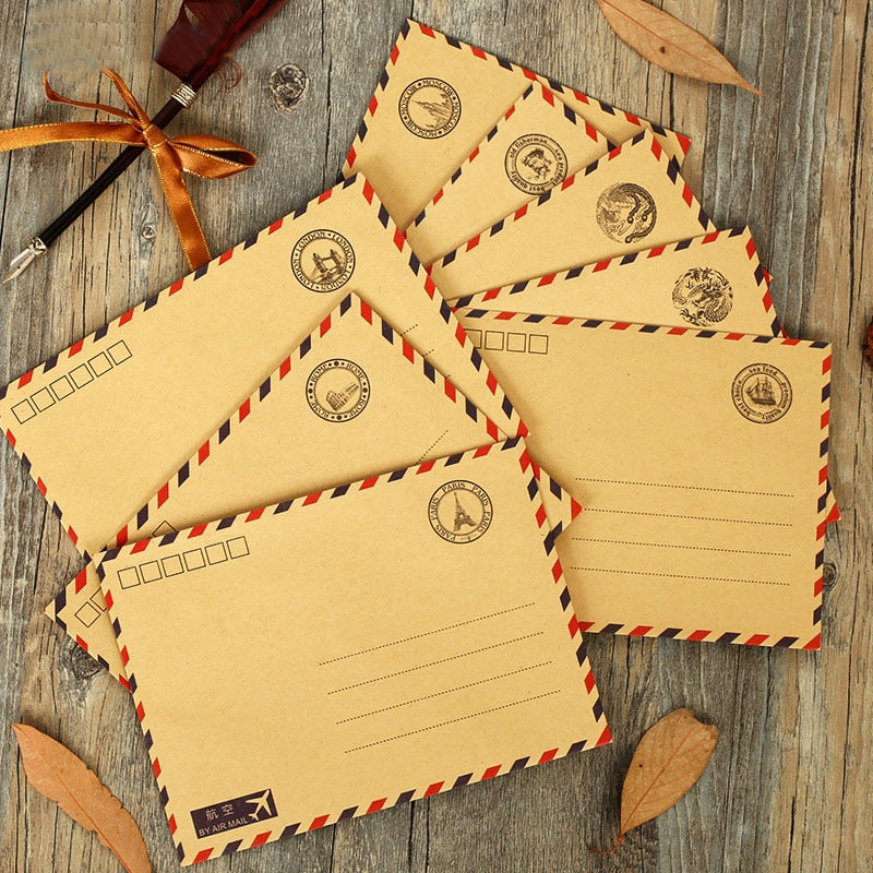 Vintage Letter Envelope Stationery Set (8 Pack) by HitMyNeed