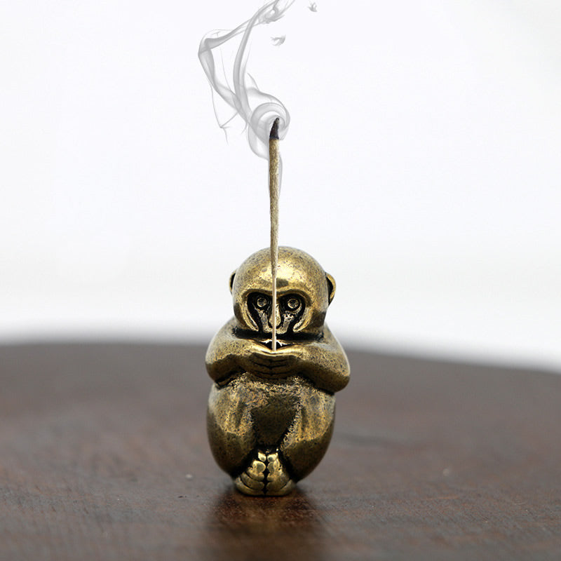 Vintage Monkey Mini Brass Incense Burner by HitMyNeed