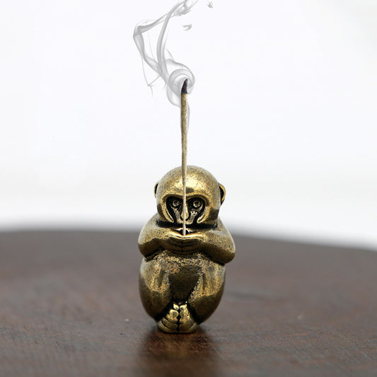 Vintage Monkey Mini Brass Incense Burner by HitMyNeed