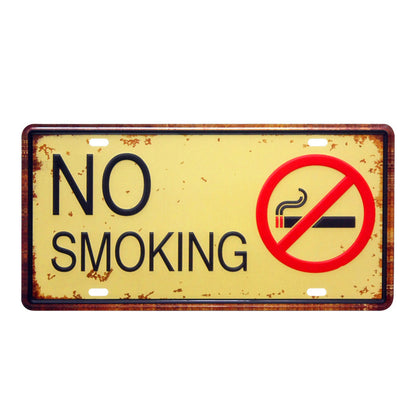 Vintage No Smoking Metal Sign 15 x 30 cm by HitMyNeed