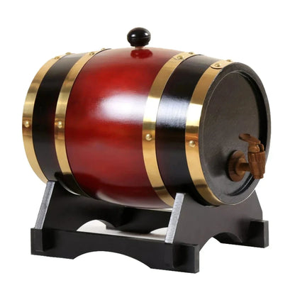 Vintage Oak Wine Barrel 1L 1.5L 3L for Beer & Whiskey wine-red 1-5l by HitMyNeed