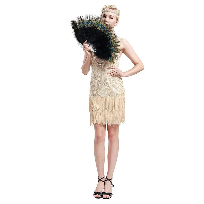 Vintage Peacock Feather Fan for Gatsby Parties by HitMyNeed