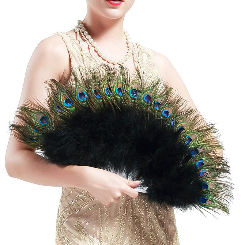 Vintage Peacock Feather Fan for Gatsby Parties by HitMyNeed