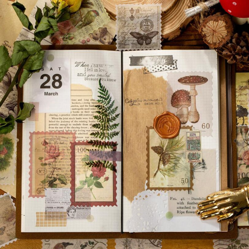 Vintage Postage Sticker Set (60 Pcs) by HitMyNeed