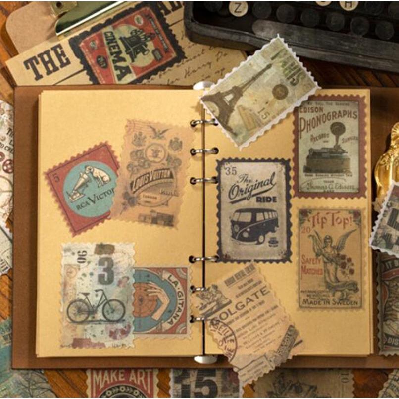 Vintage Postage Sticker Set (60 Pcs) by HitMyNeed