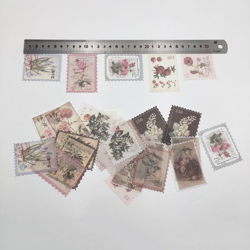 Vintage Postage Sticker Set (60 Pcs) by HitMyNeed