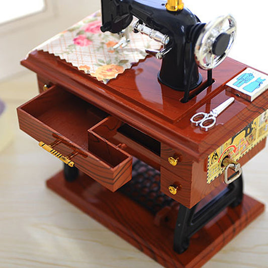Vintage Sewing Machine Music Box with Moving Parts by HitMyNeed