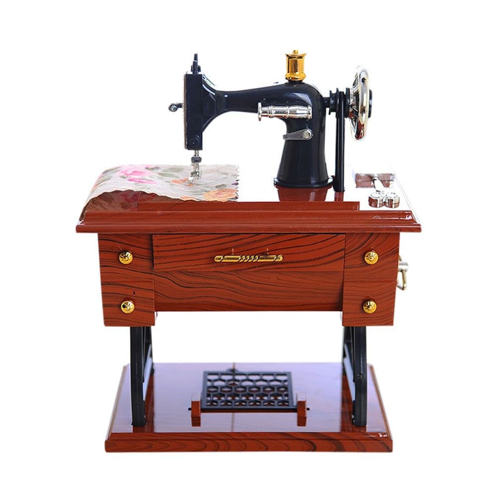 Vintage Sewing Machine Music Box with Moving Parts by HitMyNeed