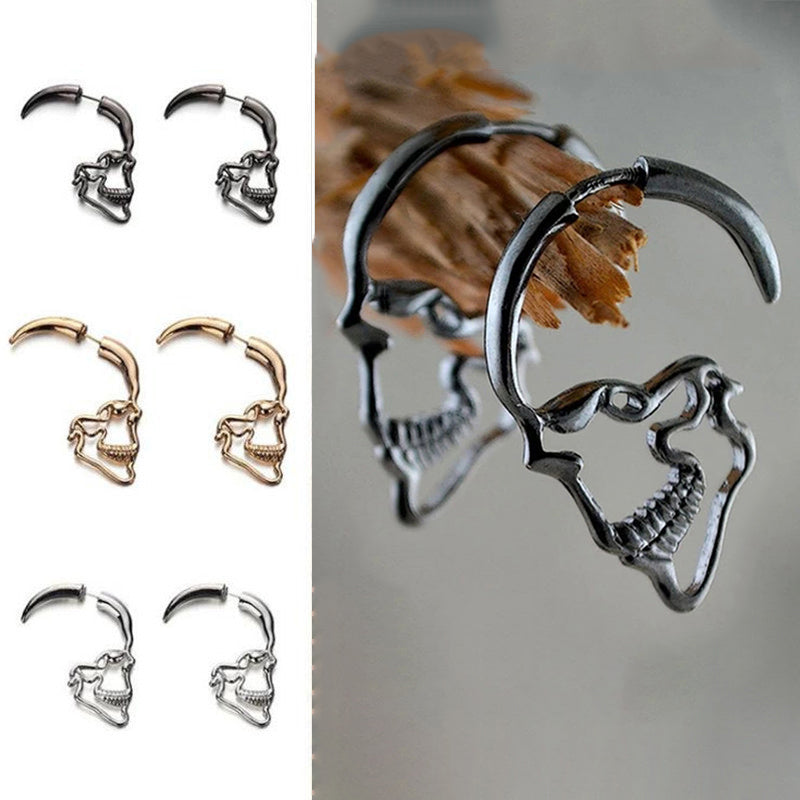 Vintage Skull Stud Earrings for Gothic & Halloween Style by HitMyNeed