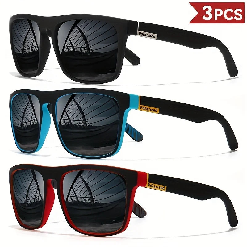 Vintage Square Polarized Sunglasses UV400 3pcs-1 by HitMyNeed