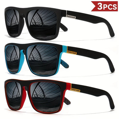 Vintage Square Polarized Sunglasses UV400 3pcs-1 by HitMyNeed