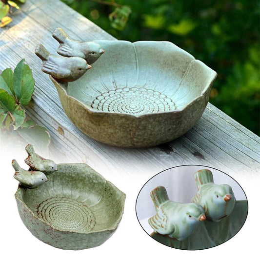 Vintage Style Ceramic Bird Bath Bowl by HitMyNeed