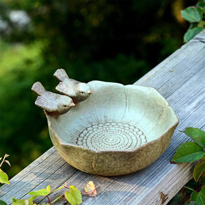 Vintage Style Ceramic Bird Bath Bowl by HitMyNeed
