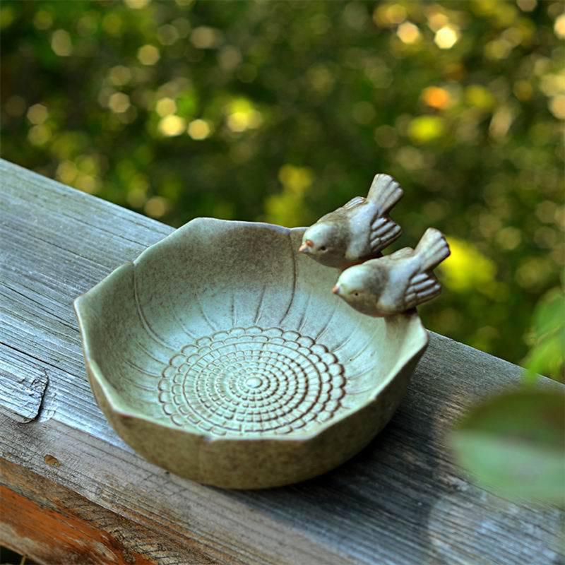 Vintage Style Ceramic Bird Bath Bowl by HitMyNeed